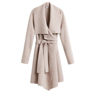 Abrigos Cuyana Lana Cashmere Short Wrap Mujer Beige | ANI2672AL