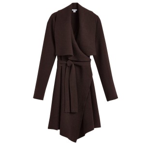 Abrigos Cuyana Lana Cashmere Short Wrap Mujer Marrones Oscuro | GLC3222LS