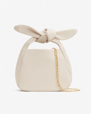 Bolsa De Hombro Cuyana Mini Bow Mujer Blancas | QIO2693GN