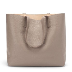 Bolso Tote Cuyana Classic Structured Cuero Mujer Gris Rosas | FVX5617GZ