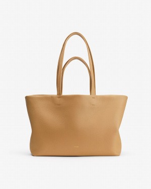 Bolso Tote Cuyana Small Easy Mujer Amarillo Marrones | GXJ9265VR