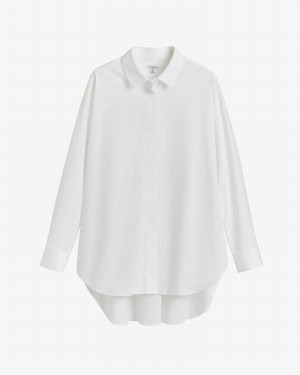 Camisas Cuyana Poplin Oversized Mujer Blancas | JHE6761HR