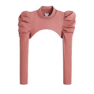 Camiseta Cuyana French Terry Puff Sleevelette Mujer Rosas | QSV5533UZ