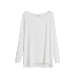 Camiseta Cuyana Pima Boatneck Long Sleeve Tee Mujer Blancas | KET1213FA