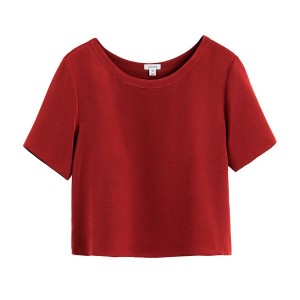 Camiseta Cuyana Silk Cropped Crewneck Tee Mujer Rojas | DJX4446FV