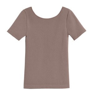 Camiseta Cuyana Stretch Scoop Neck Tee Mujer Marrones Claro | KGR266XB