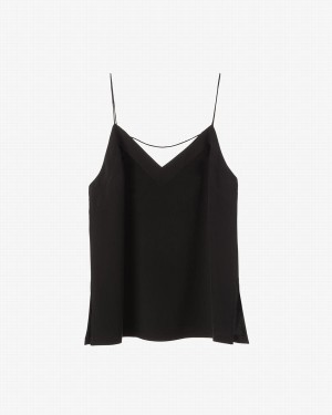 Camiseta Tirantes Cuyana Silk Cami Mujer Negras | JKY6621KG