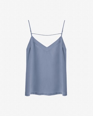 Camiseta Tirantes Cuyana Silk Cami Mujer Azules | ODL2384BS