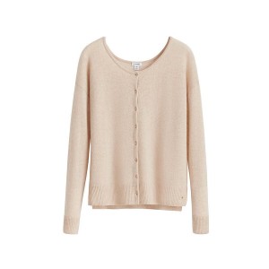 Cárdigan Cuyana Single-Origin Cashmere Mujer Beige | MTI686IZ