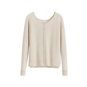 Cárdigan Cuyana Single-Origin Cashmere Mujer Blancas | DUI8912RU