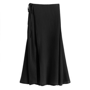 Falda Cuyana Wrap Maxi Cover Up Mujer Negras | GAR2225JK