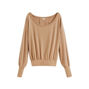 Sudaderas Cuyana French Terry Boatneck Mujer Marrones | MYB6720MM