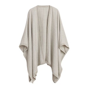 Suéteres Cuyana Baby Alpaca Square Edge Cape Mujer Gris Claro | LWM6415DY