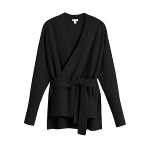 Suéteres Cuyana Cashmere Soft Wrap Mujer Negras | ATI6780BK