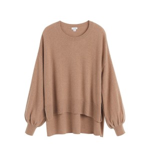 Suéteres Cuyana Single-Origin Cashmere Open Side Mujer Marrones | TSP4067WN