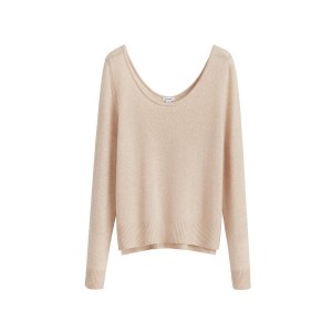 Suéteres Cuyana Single-Origin Cashmere Scoop Neck Mujer Beige | YDZ836OV