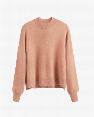 Suéteres Cuyana Single Origin Cashmere Cropped Mujer Beige | TBQ812UD