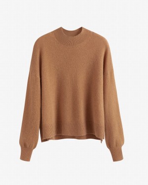 Suéteres Cuyana Single Origin Cashmere Cropped Mujer Marrones | MVC9456DJ