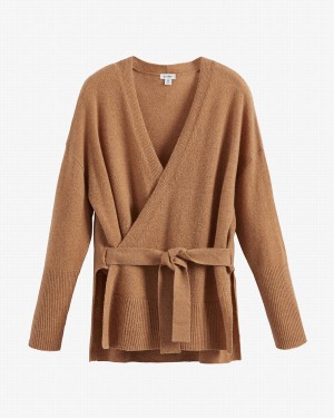 Suéteres Cuyana Single Origin Cashmere Wrap Mujer Marrones | KSL478OY