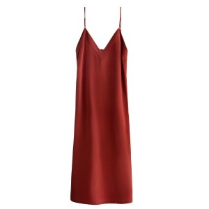 Vestido Cuyana Silk Slip Mujer Rojas Oscuro | CCX139XM