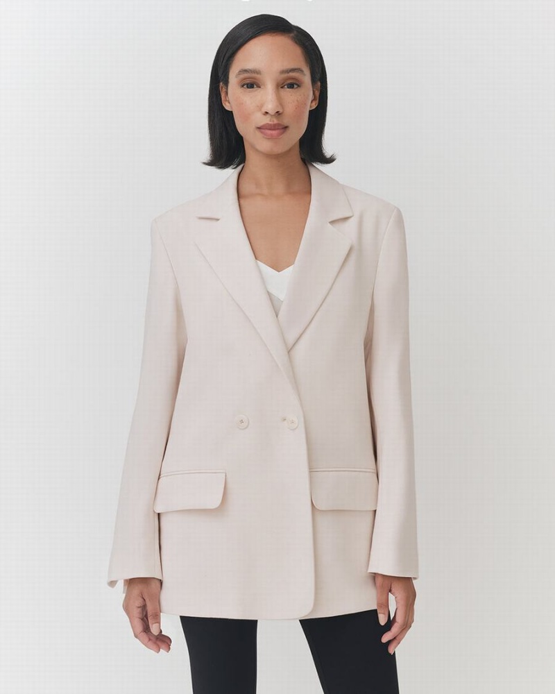 Blazers Cuyana Relaxed Mujer Creme Blancas | GAT6144JF