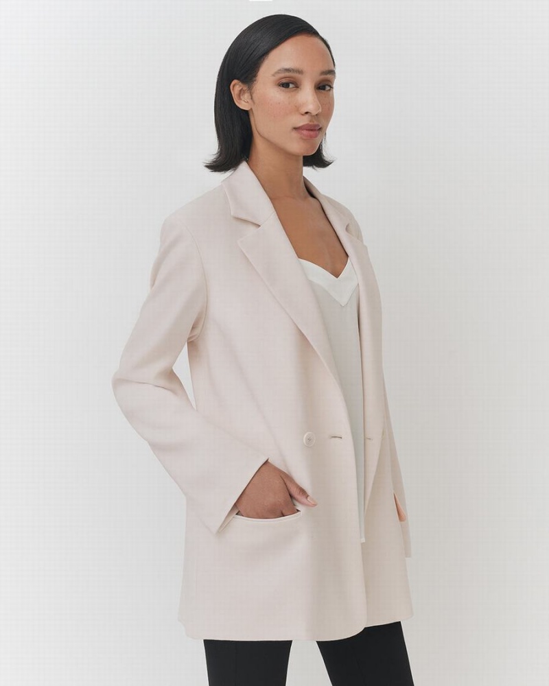 Blazers Cuyana Relaxed Mujer Creme Blancas | GAT6144JF