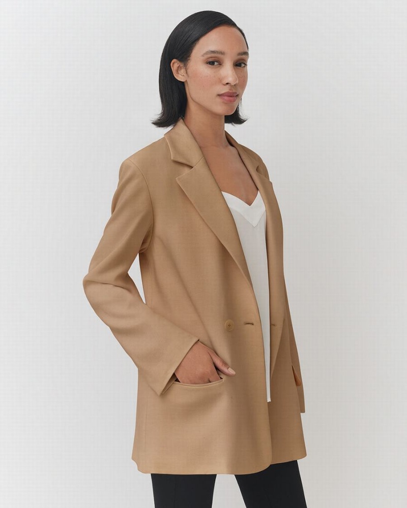 Blazers Cuyana Relaxed Mujer Marrones | LEM6473DJ