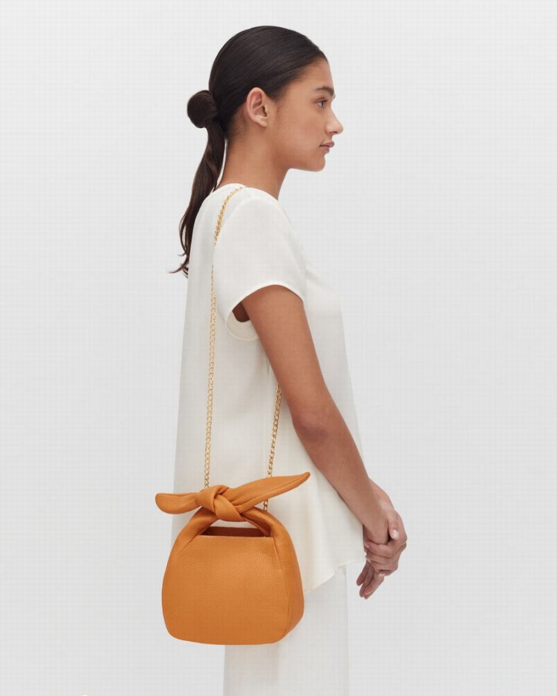 Bolsa De Hombro Cuyana Mini Bow Mujer Amarillo | TWW90100ZU