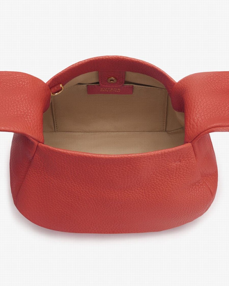 Bolsa De Hombro Cuyana Mini Bow Mujer Coral Oscuro | OBS6179DT