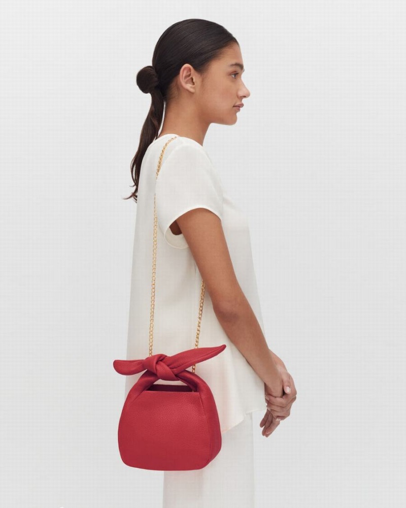 Bolsa De Hombro Cuyana Mini Bow Mujer Rosas Rojas | KER445IQ