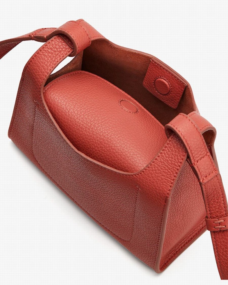 Bolsa De Hombro Cuyana Mini Double Loop Mujer Coral Oscuro | EWW8819CZ