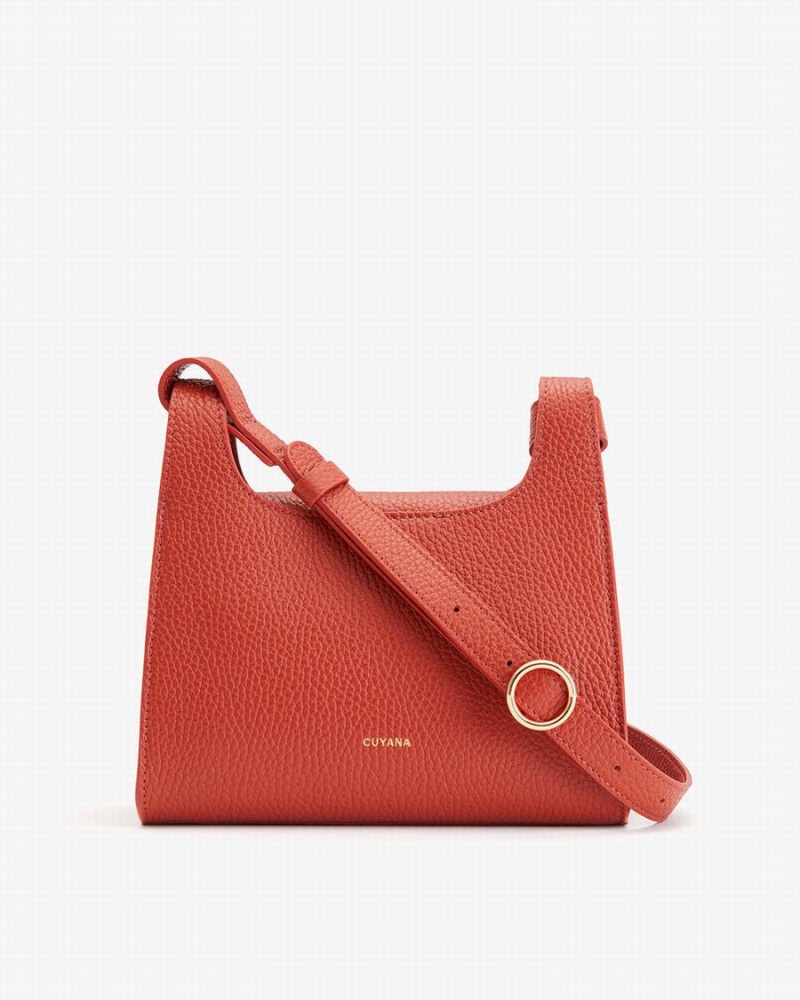 Bolsa De Hombro Cuyana Mini Double Loop Mujer Coral Oscuro | EWW8819CZ