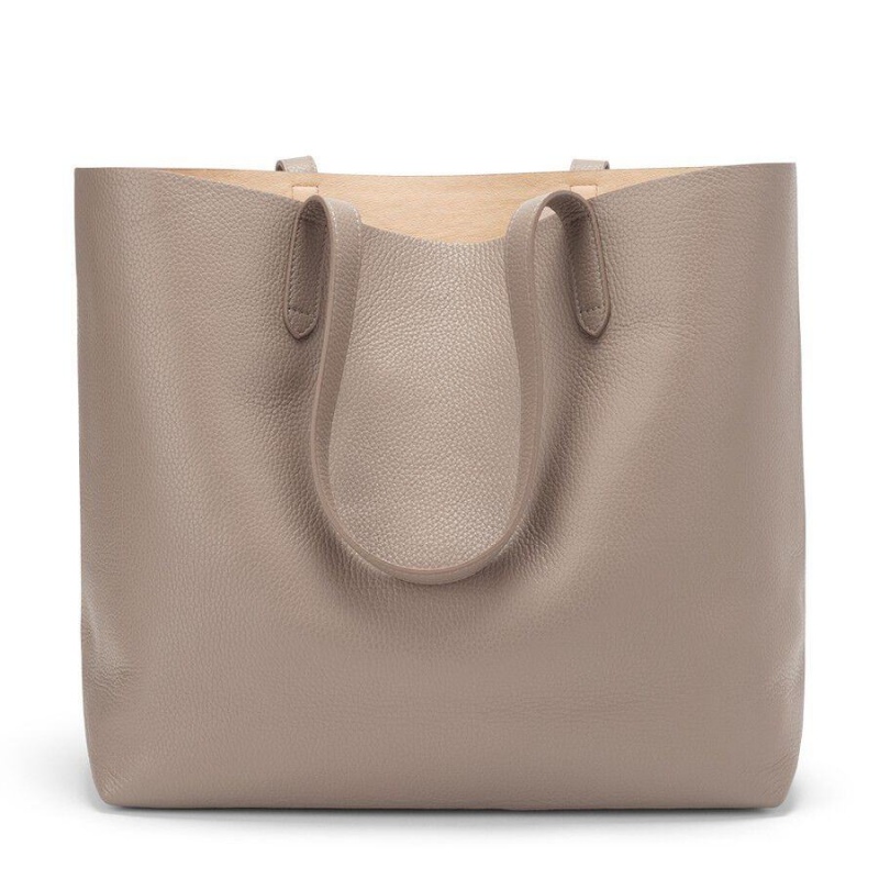 Bolso Tote Cuyana Classic Structured Cuero Mujer Gris Rosas | FVX5617GZ