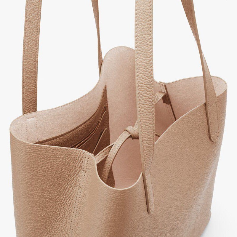 Bolso Tote Cuyana Classic Structured Cuero Mujer Kaki | XVK9236MC