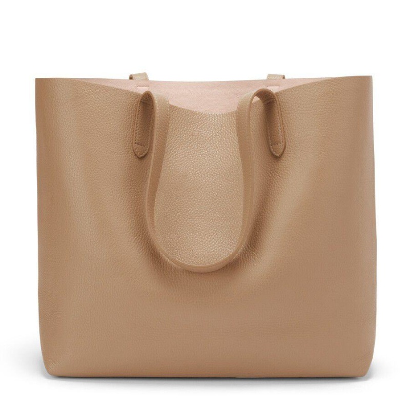 Bolso Tote Cuyana Classic Structured Cuero Mujer Kaki | XVK9236MC