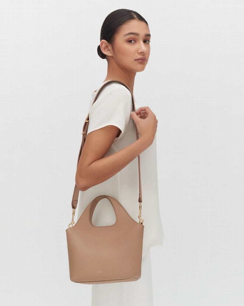 Bolso Tote Cuyana Mini System Mujer Kaki | CWP6548DF