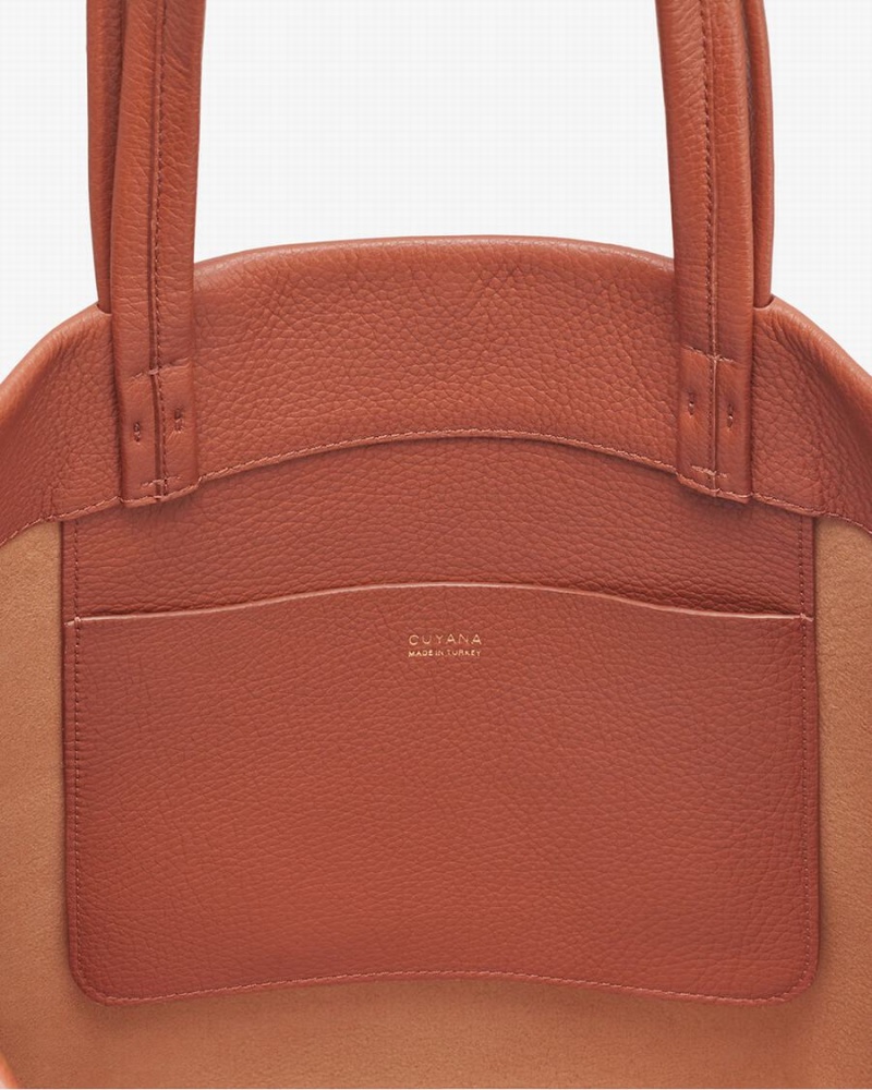 Bolso Tote Cuyana Small Easy Mujer Rojas Marrones | BRC513OE