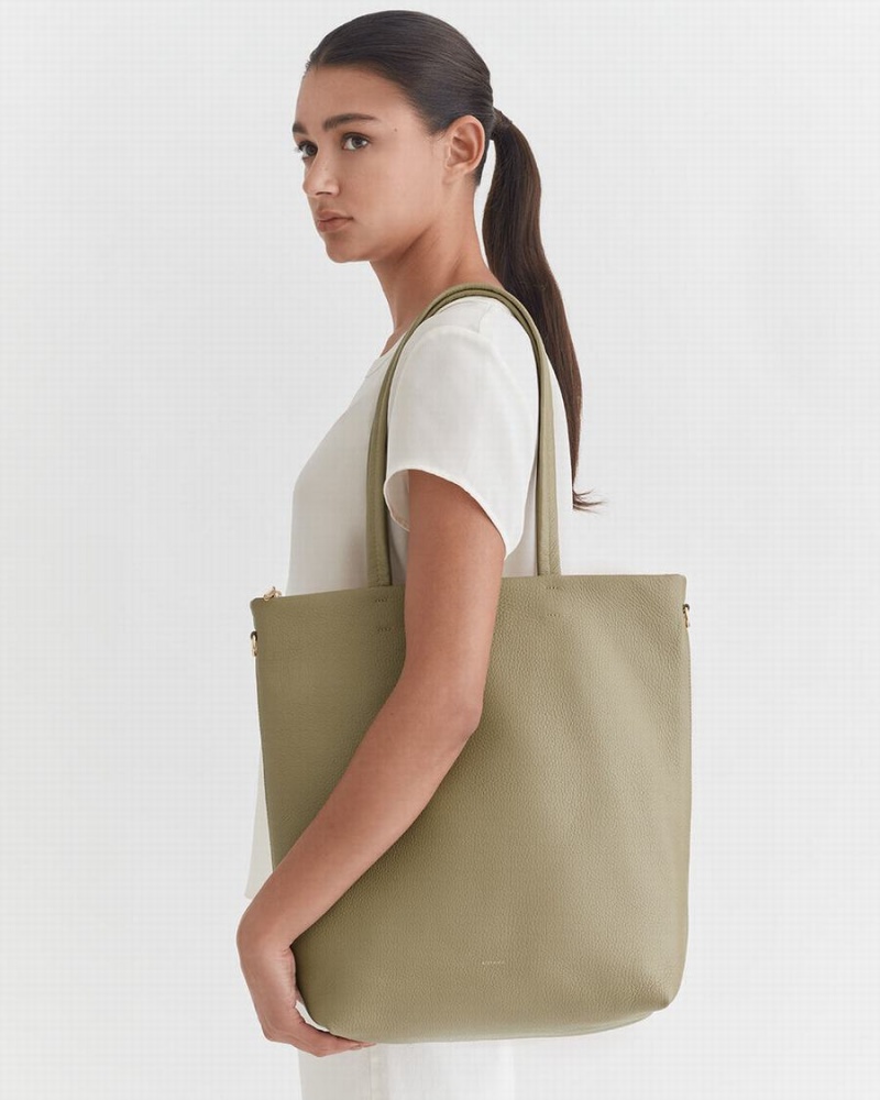 Bolso Tote Cuyana Tall Easy Zipper Mujer Verde | BCQ957ZB