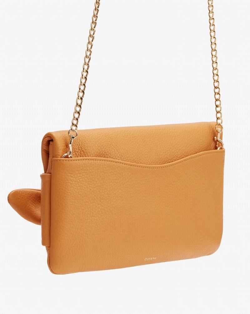 Bolso de Mano Cuyana Bow Mujer Amarillo | PXS9022IQ