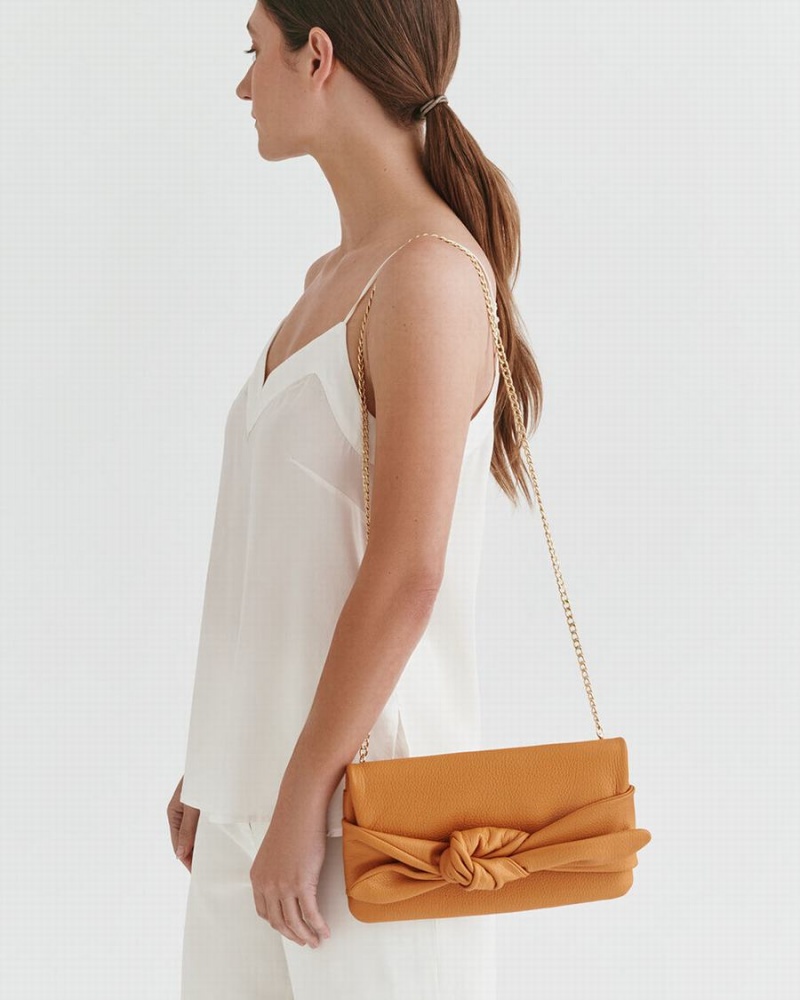 Bolso de Mano Cuyana Bow Mujer Amarillo | PXS9022IQ