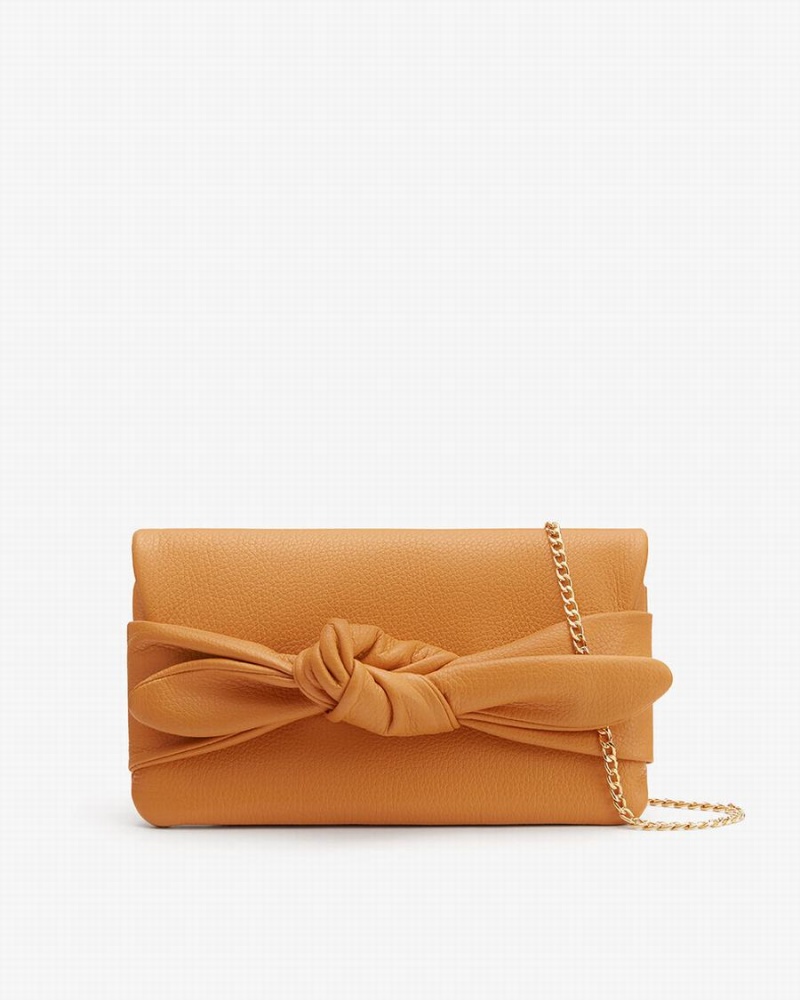 Bolso de Mano Cuyana Bow Mujer Amarillo | PXS9022IQ