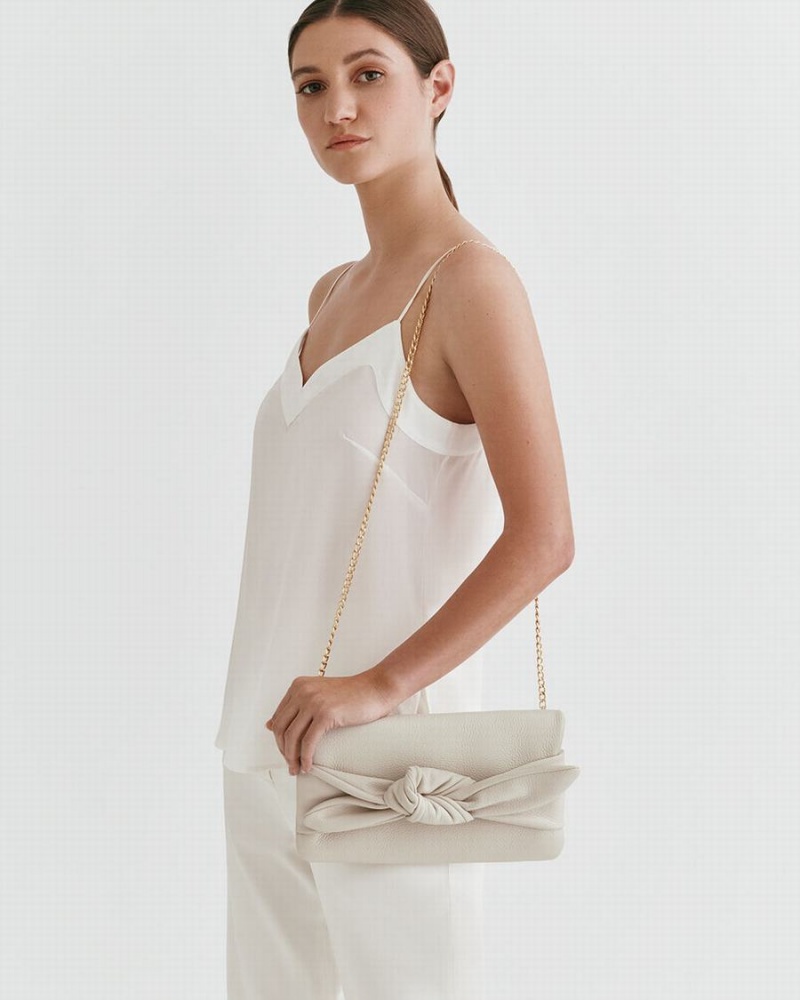 Bolso de Mano Cuyana Bow Mujer Blancas | AUB6135OZ