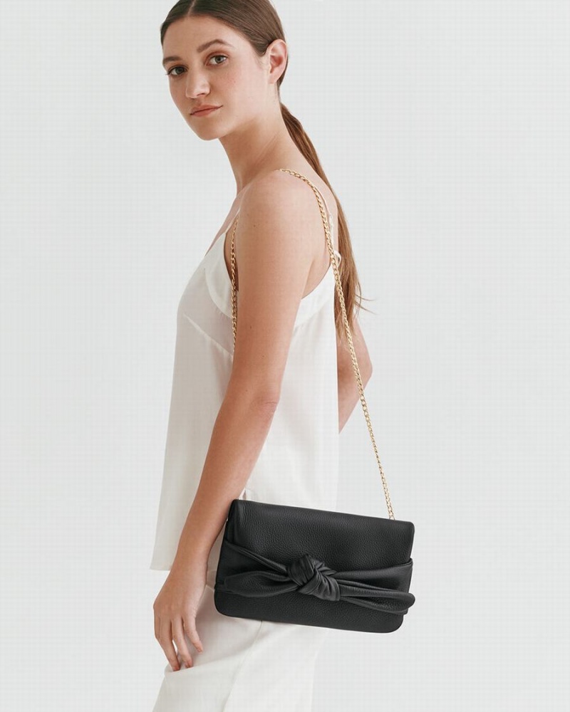 Bolso de Mano Cuyana Bow Mujer Negras | OZM3890GB