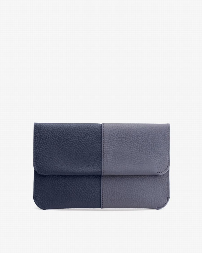 Bolso de Mano Cuyana System Flap Mujer Azul Marino | MFE4635NG