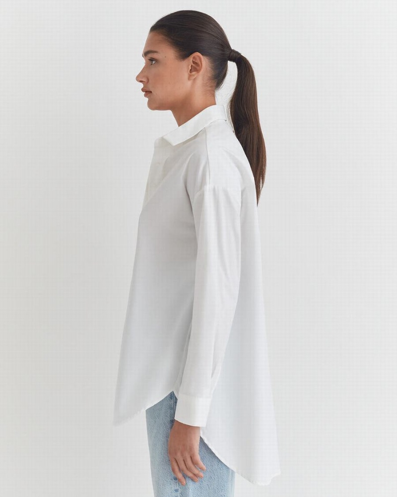 Camisas Cuyana Poplin Oversized Mujer Blancas | JHE6761HR