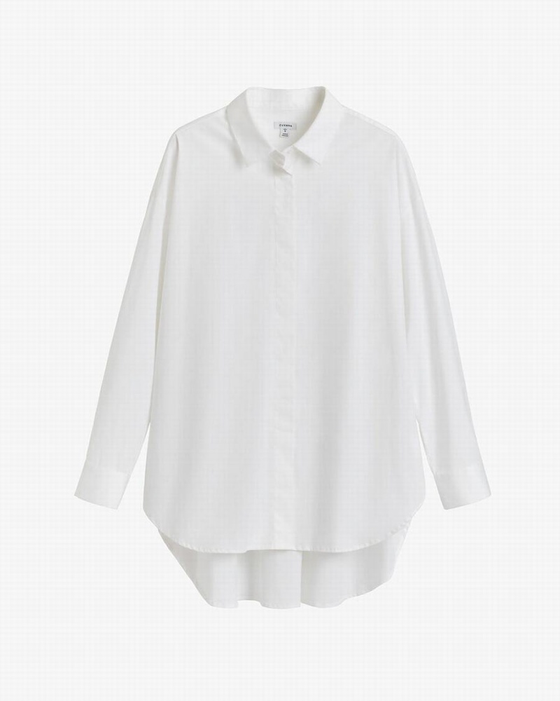 Camisas Cuyana Poplin Oversized Mujer Blancas | JHE6761HR