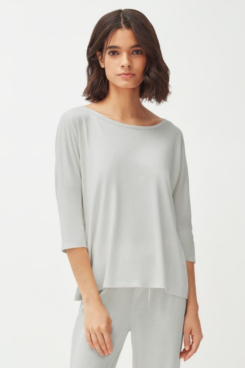 Camiseta Cuyana Organic Pima Drape-Back Mujer Gris | QMW5469II