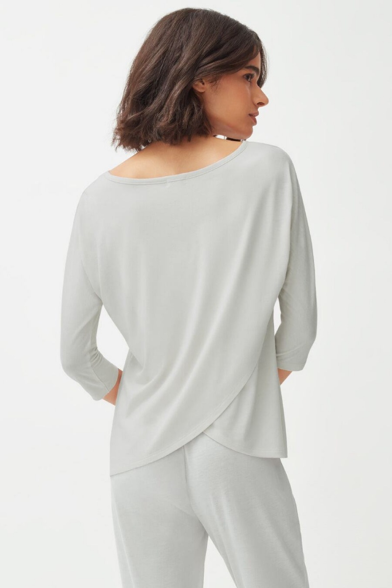 Camiseta Cuyana Organic Pima Drape-Back Mujer Gris | QMW5469II