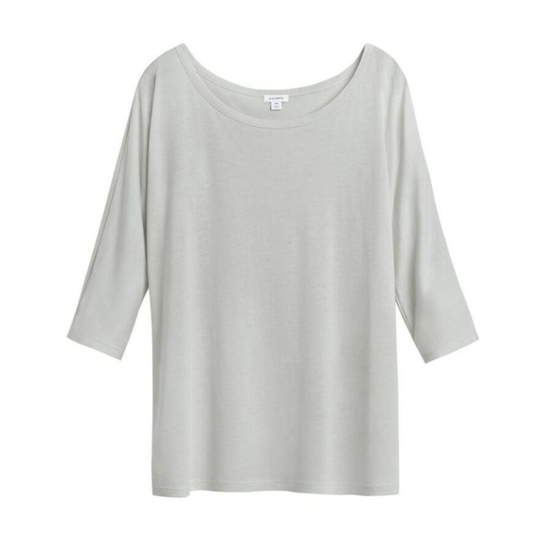 Camiseta Cuyana Organic Pima Drape-Back Mujer Gris | QMW5469II