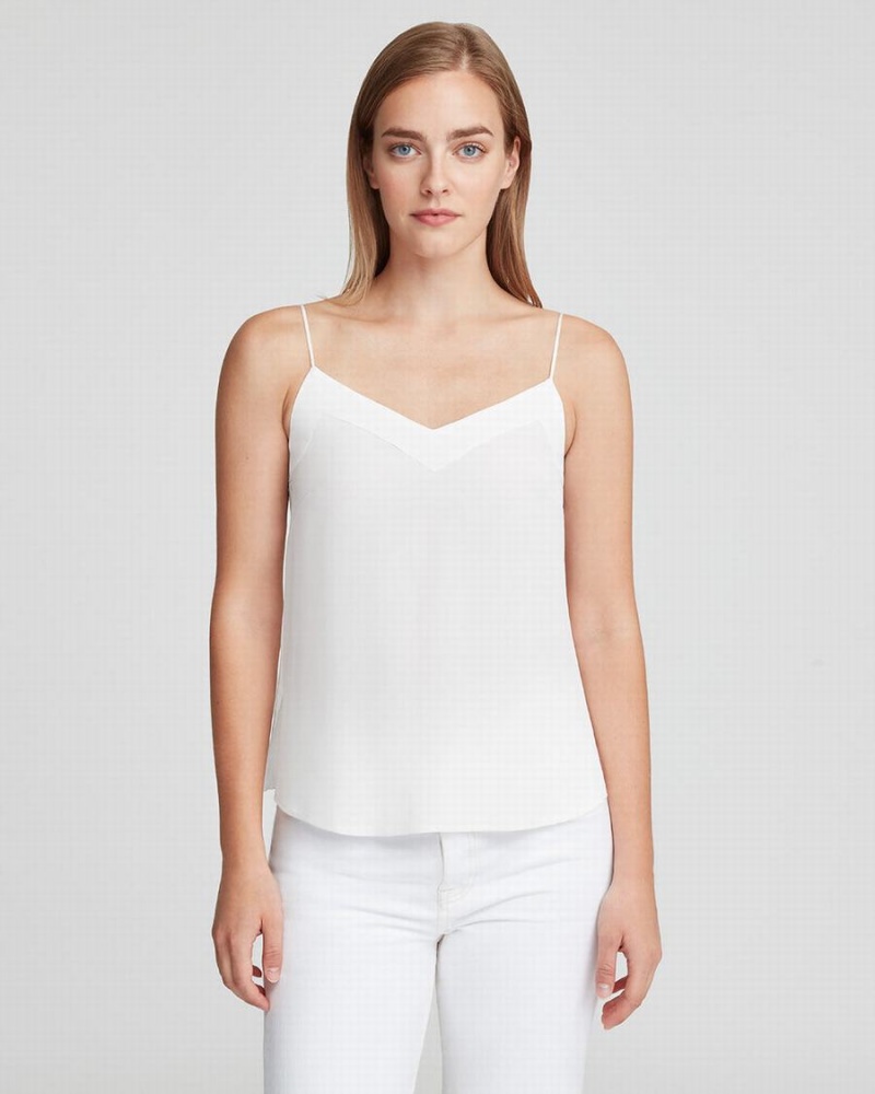 Camiseta Tirantes Cuyana Silk Cami Mujer Blancas | VOR4162KJ